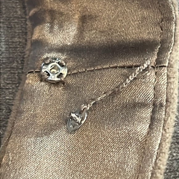 Ralph Lauren Black Label - Taupe Suede & Grey Cashmere Dress Size 12 - Picture 13 of 13